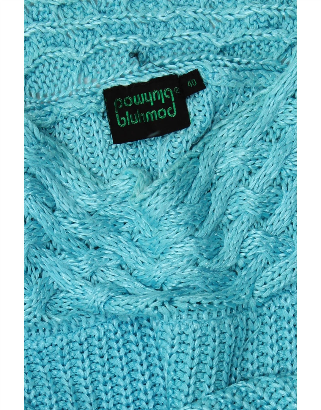 BLUHMOD Womens Boat Neck Jumper Sweater EU 40 Medium Blue Cotton Vintage Bluhmod and Second-Hand Bluhmod from Messina Hembry 