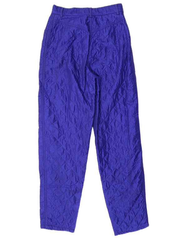 Benetton Damen-Windbreaker-Hose mit hoher Taille, Größe 42, Mittel W24 L29, Blau