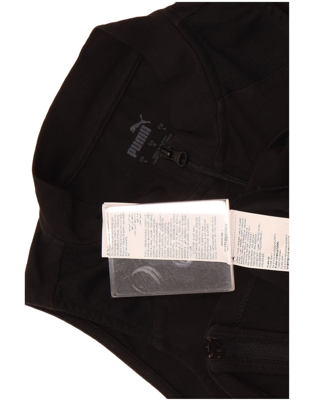 Puma Damen Ärmelloses Crop Top UK 14 Große schwarze Baumwolle