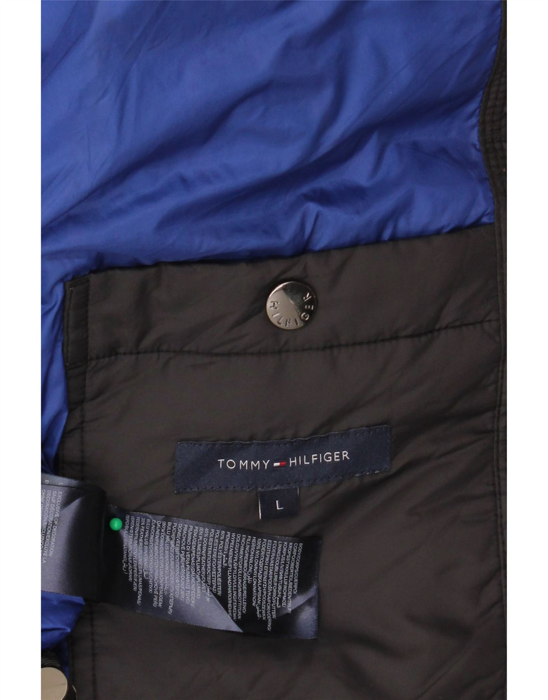 TOMMY HILFIGER Herren Wattierte Weste UK 40 Großes schwarzes Nylon