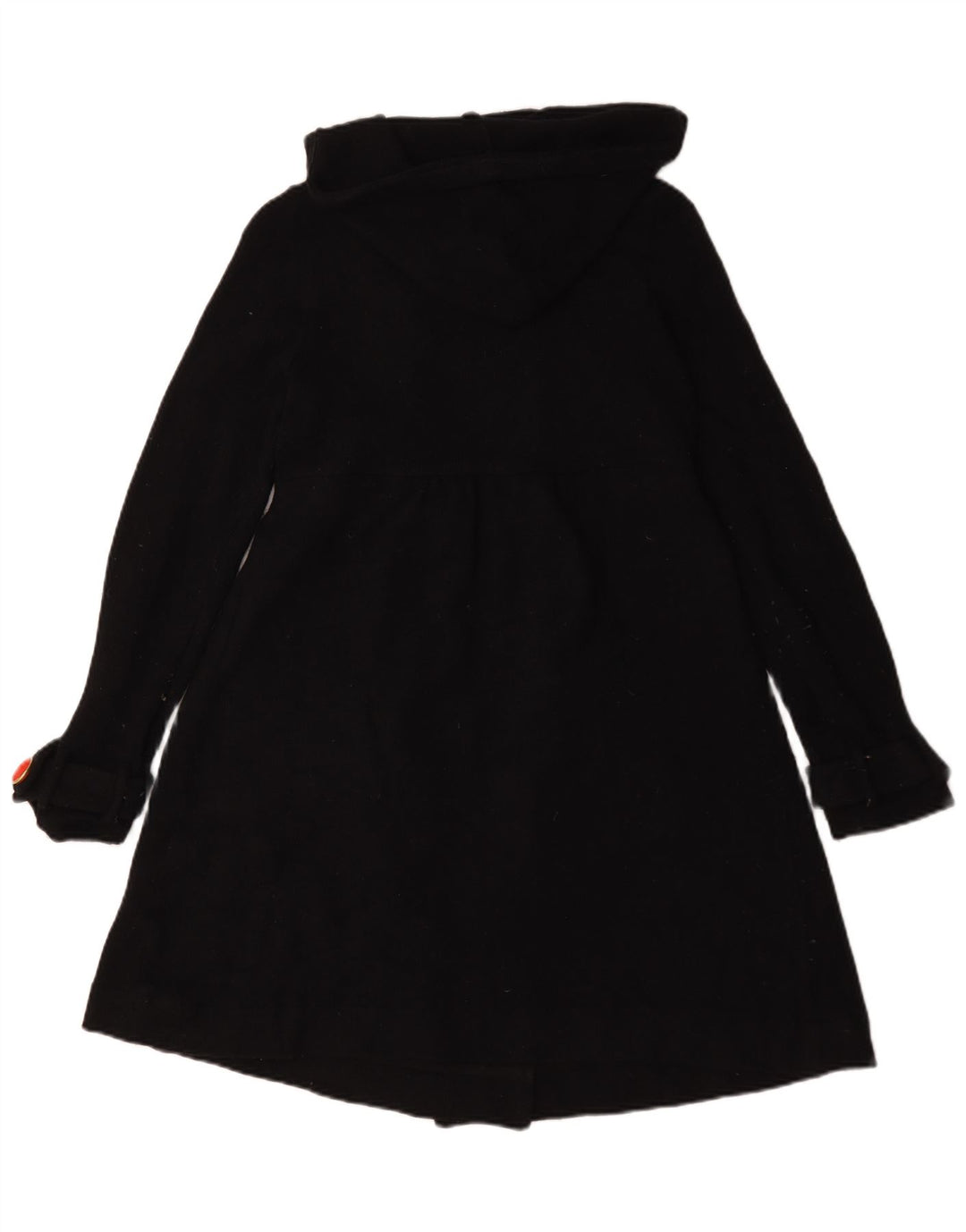 Zara Damen Kapuzen-Zweireihermantel UK 10 Small Schwarze Wolle
