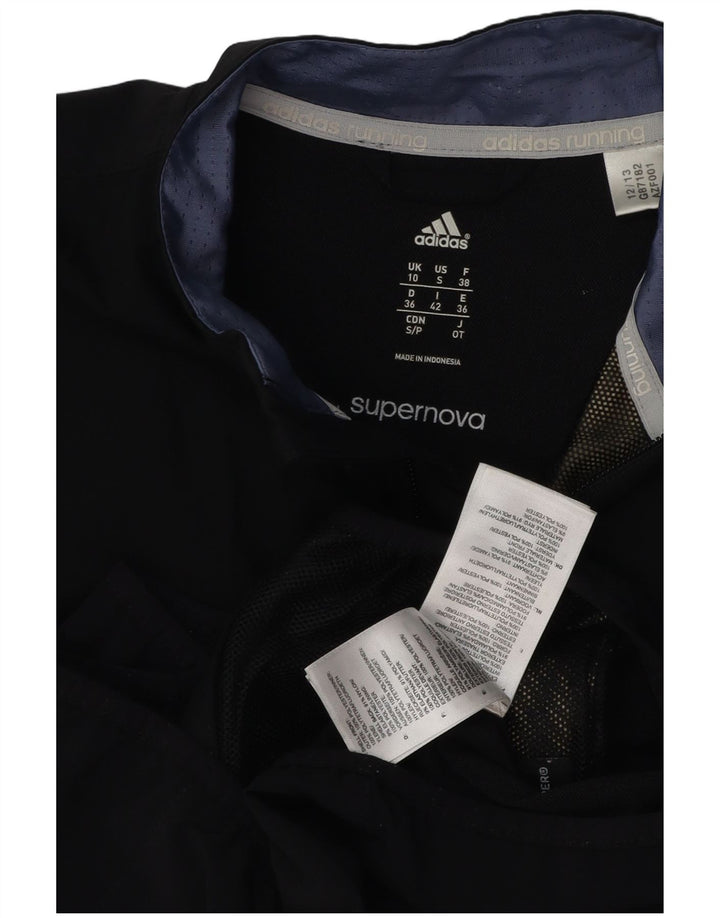 ADIDAS Damen-Lauf-Trainingsanzug, Top-Jacke, UK 10, Größe S, Schwarz, Polyester