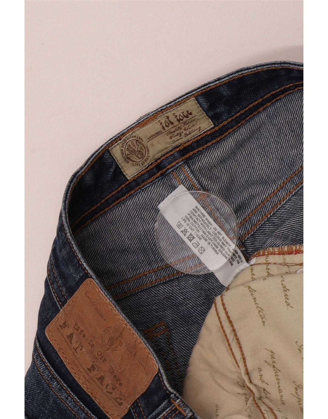 Fat Face Herren Straight Jeans W36 L31 Marineblaue Baumwolle