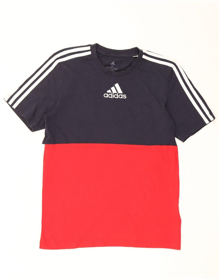 Adidas Herren-T-Shirt mit Grafik, Größe S, mehrfarbig, Colourblock-Baumwolle