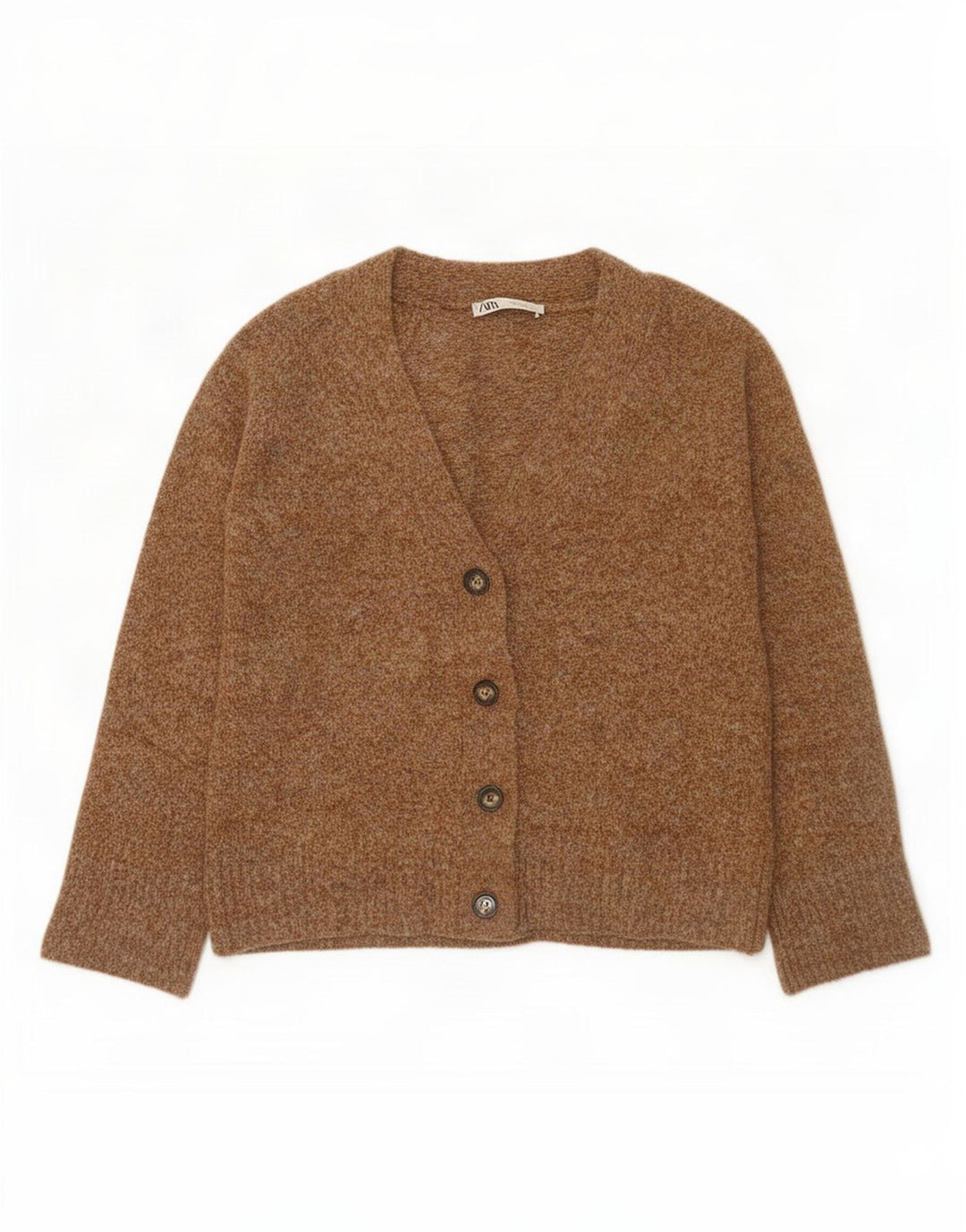 Zara Damen-Strickjacke in Übergröße, Gr. 10, Größe S, braun, Polyester
