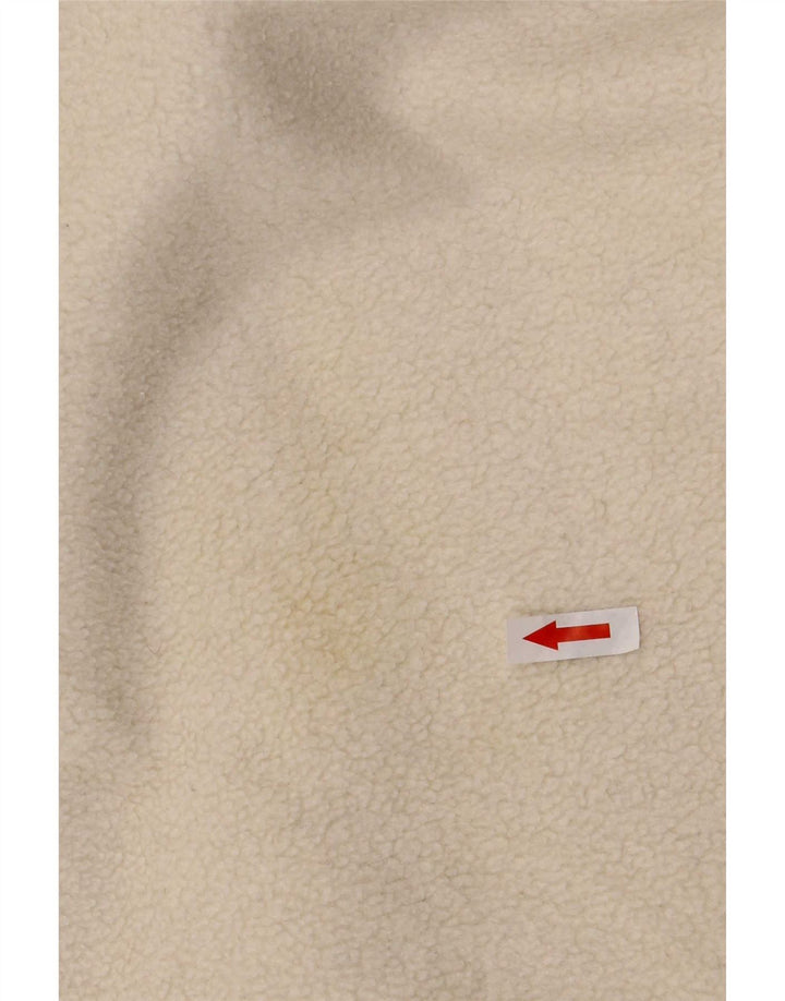 Silvy Herren-Fleecepullover mit Knopfkragen, groß, cremefarbenes Fair-Isle-Polyester