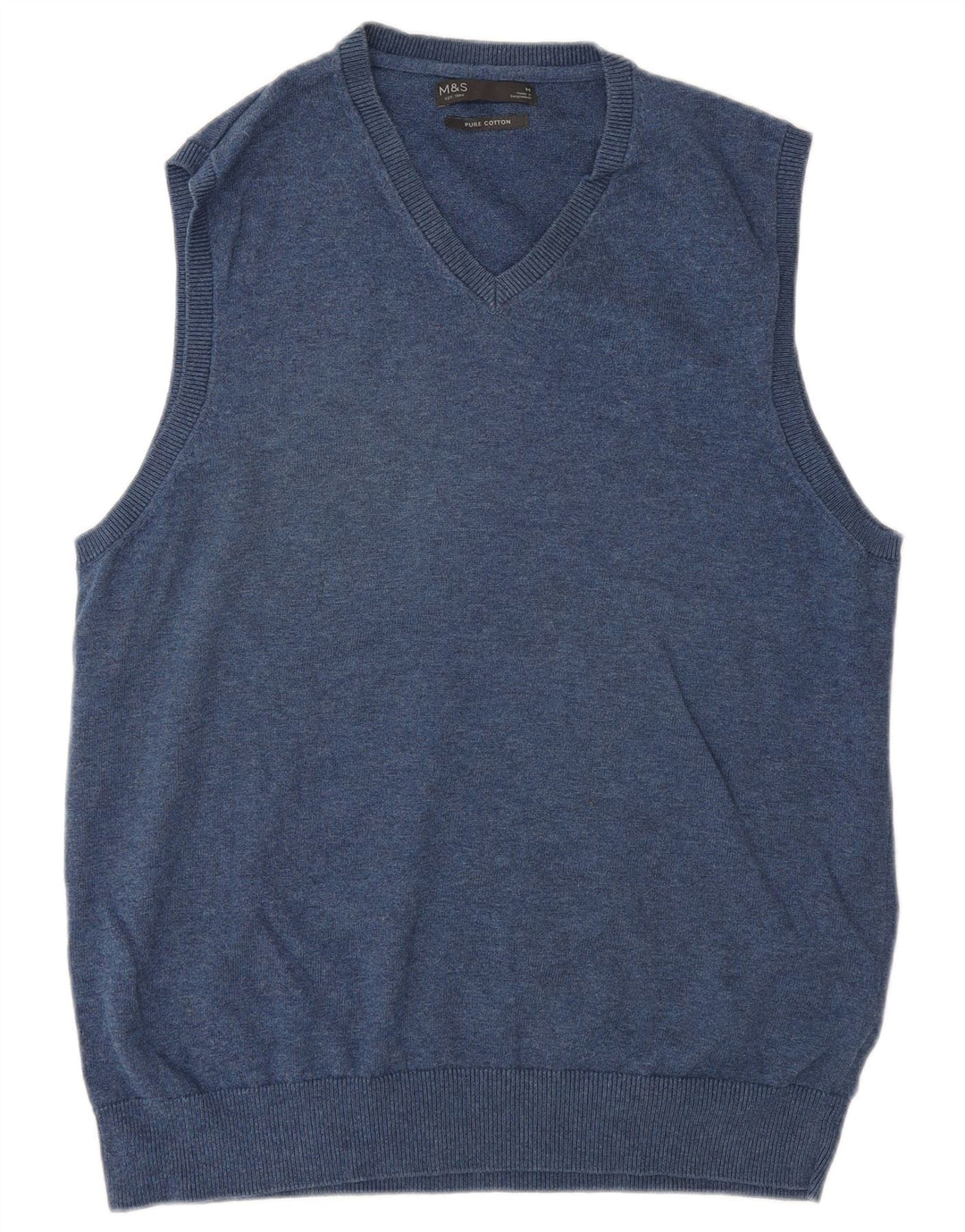 Marks & Spencer Herren-Weste-Tanktop aus mittelblauer, marineblauer Baumwolle