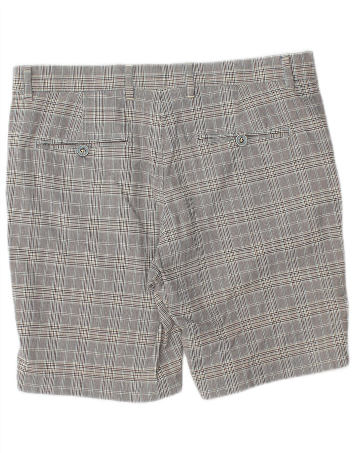 Ted Baker Herren-Chinoshorts, W34, groß, grau kariert, Baumwolle