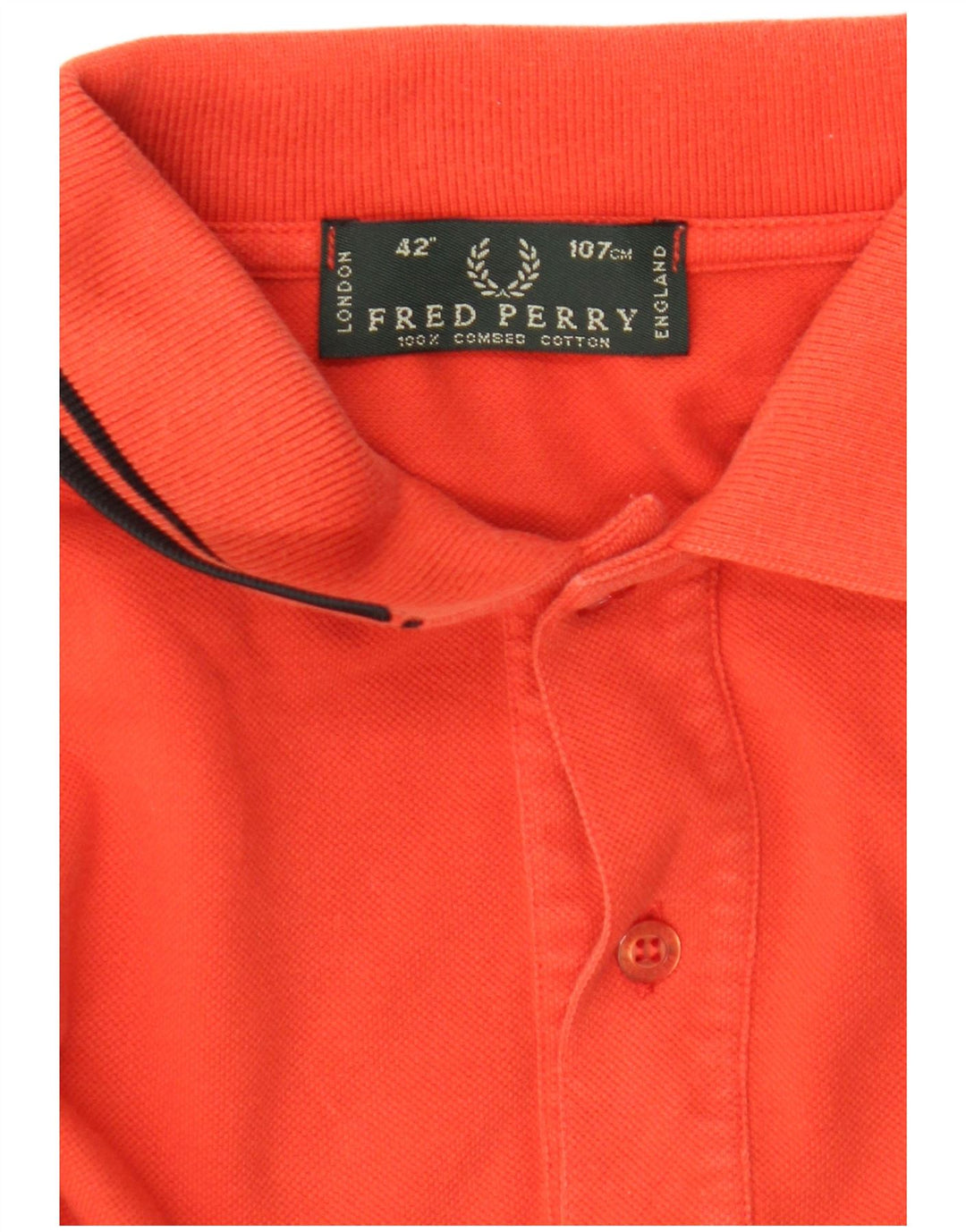 Fred Perry Herren-Langarm-Poloshirt aus mitteloranger Baumwolle