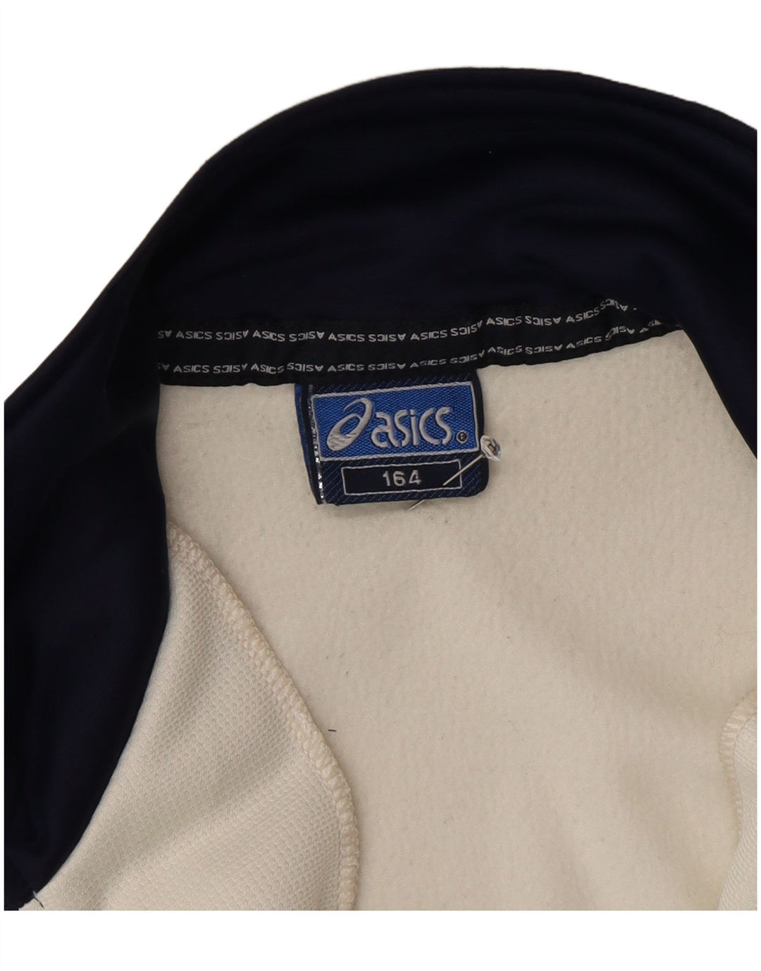 Asics Jungen-Trainingsanzug-Top-Jacke, 13–14 Jahre, weißes Farbblockdesign