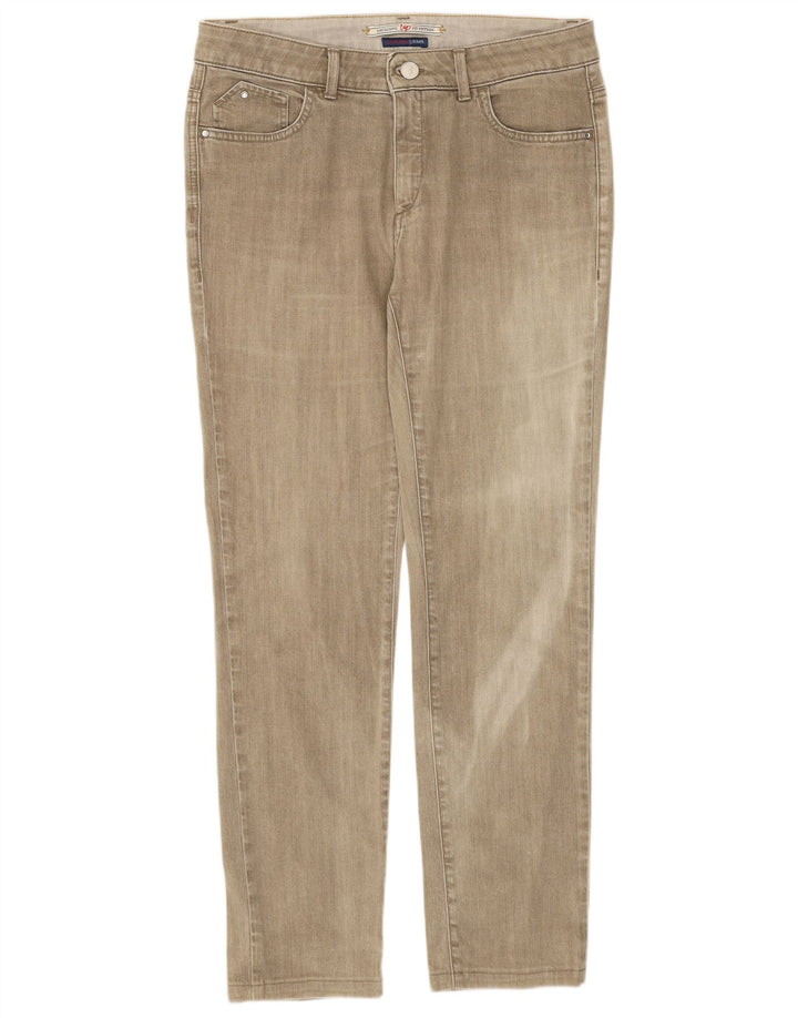 Trussardi Damen Slim Jeans W30 L29 Beige Baumwolle