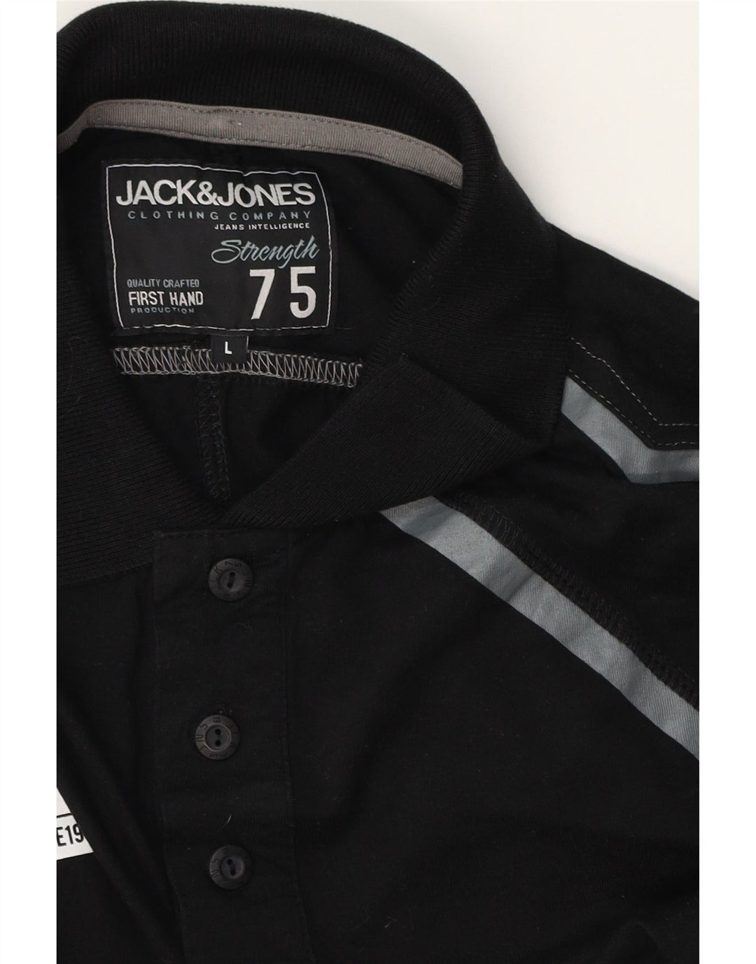 JACK & JONES Herren-Poloshirt, groß, schwarz, geometrisch