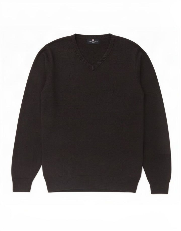 Marks & Spencer Herren-Pullover mit V-Ausschnitt, mittelgraues Acryl