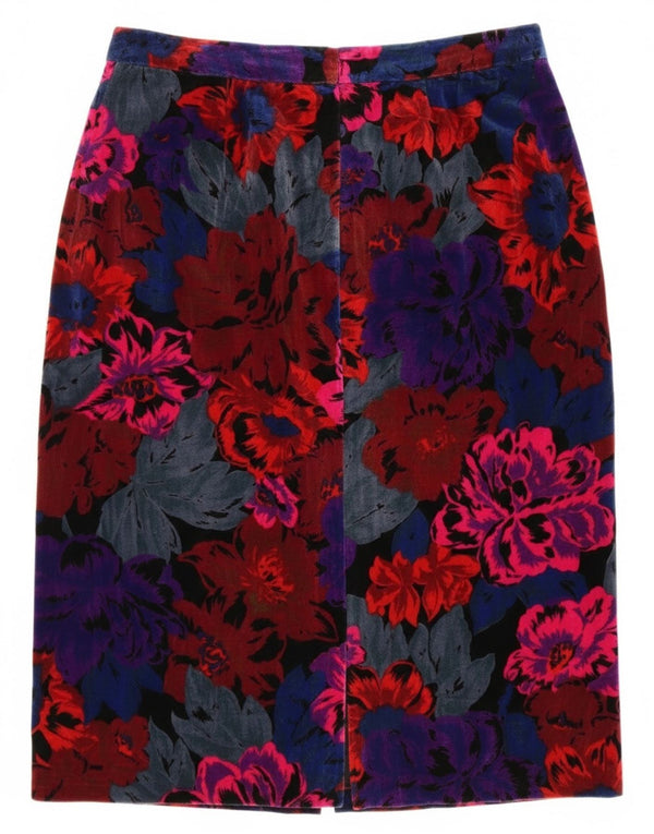 Vintage Damen Bleistiftrock W28 Medium Mehrfarbig geblümt