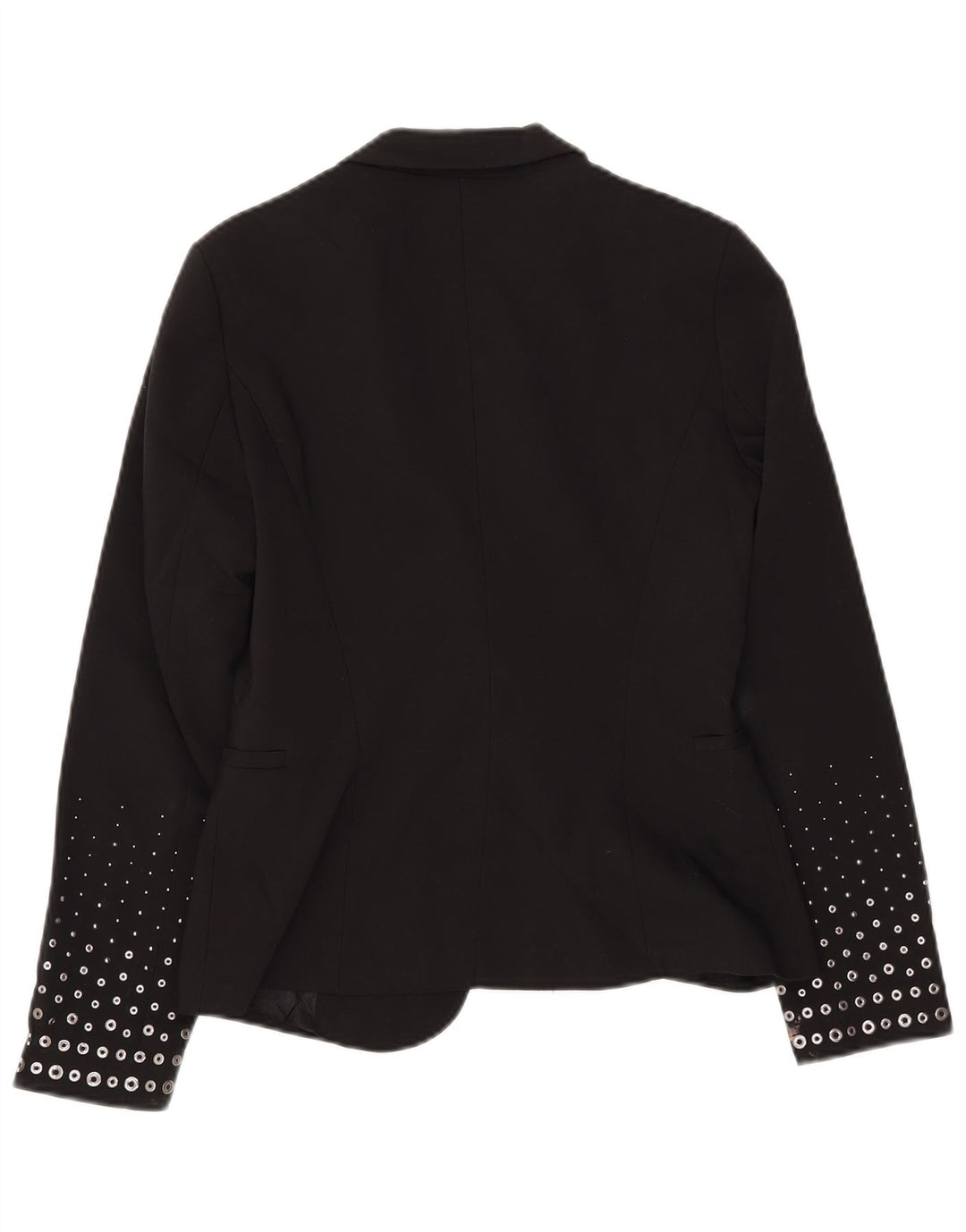 ZARA Damen 1-Knopf-Blazerjacke UK 12 Mittelschwarzes Polyester