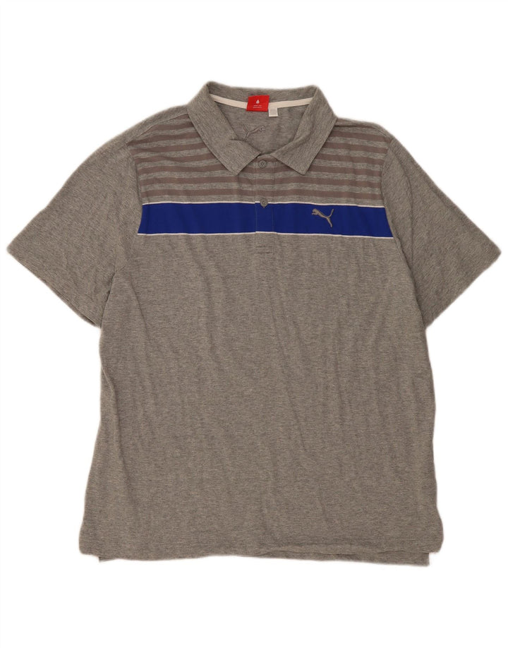 PUMA Herren Poloshirt XL Grau Colourblock