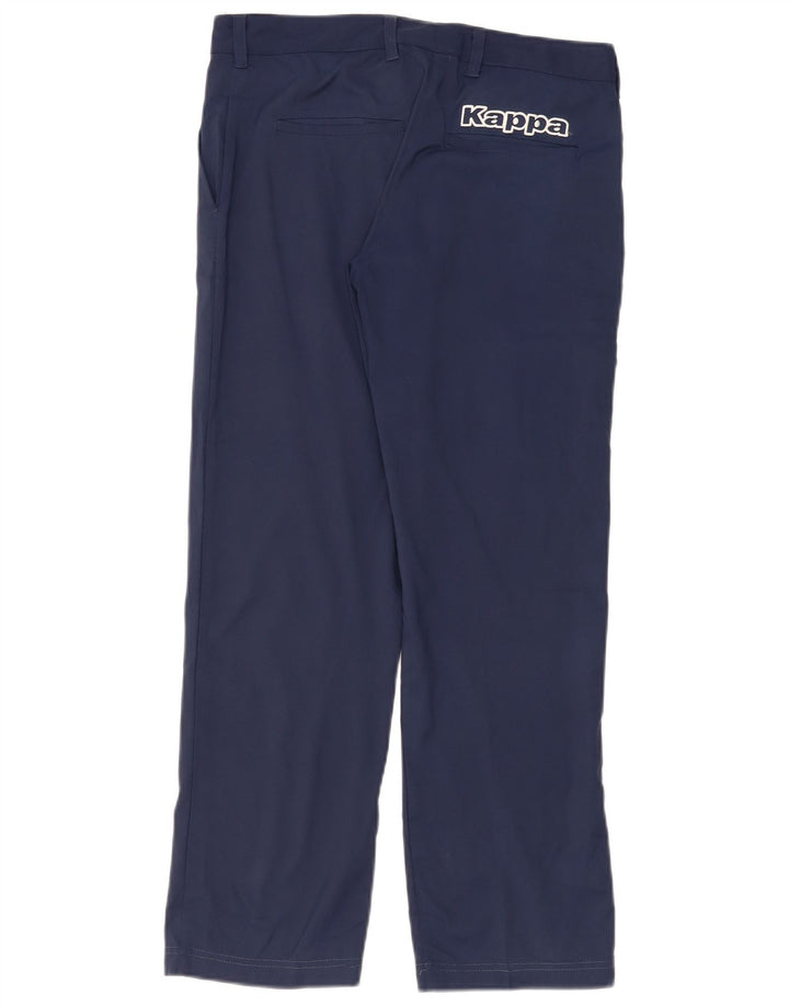 Kappa Damen Graphic Straight Chino Hose W34 L29 Marineblau Polyester