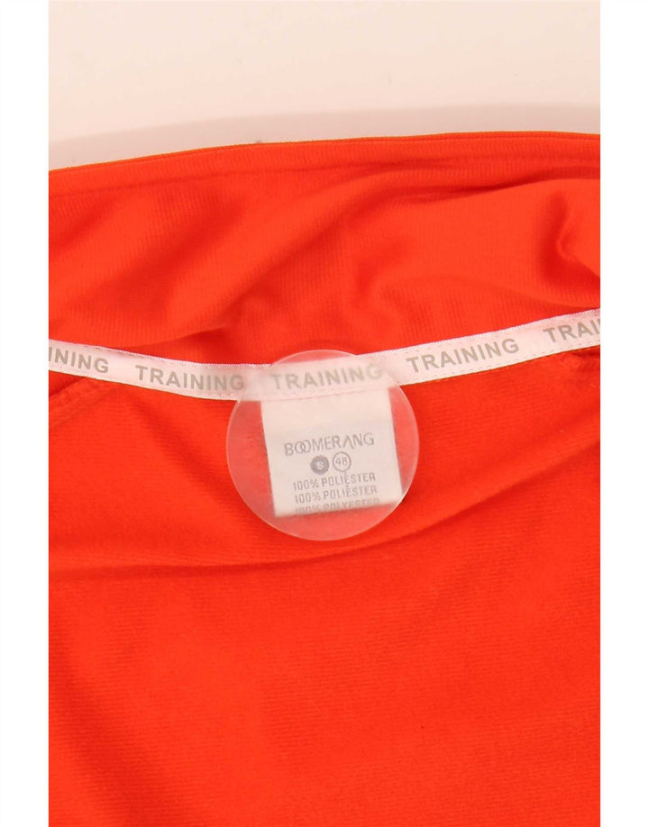 Vintage Herren-Trainingsanzug-Top-Jacke IT 48 Mitteloranges Farbblock-Polyester