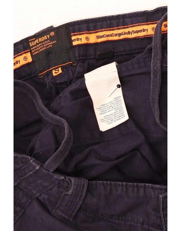 Superdry Mens Cargo Shorts Small W29 Navy Blue Cotton