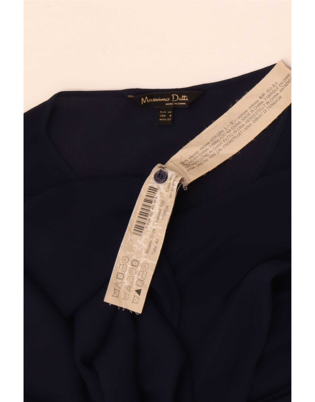 Massimo Dutti Damen Hemdbluse EU 40 Mittelmarineblaue Viskose