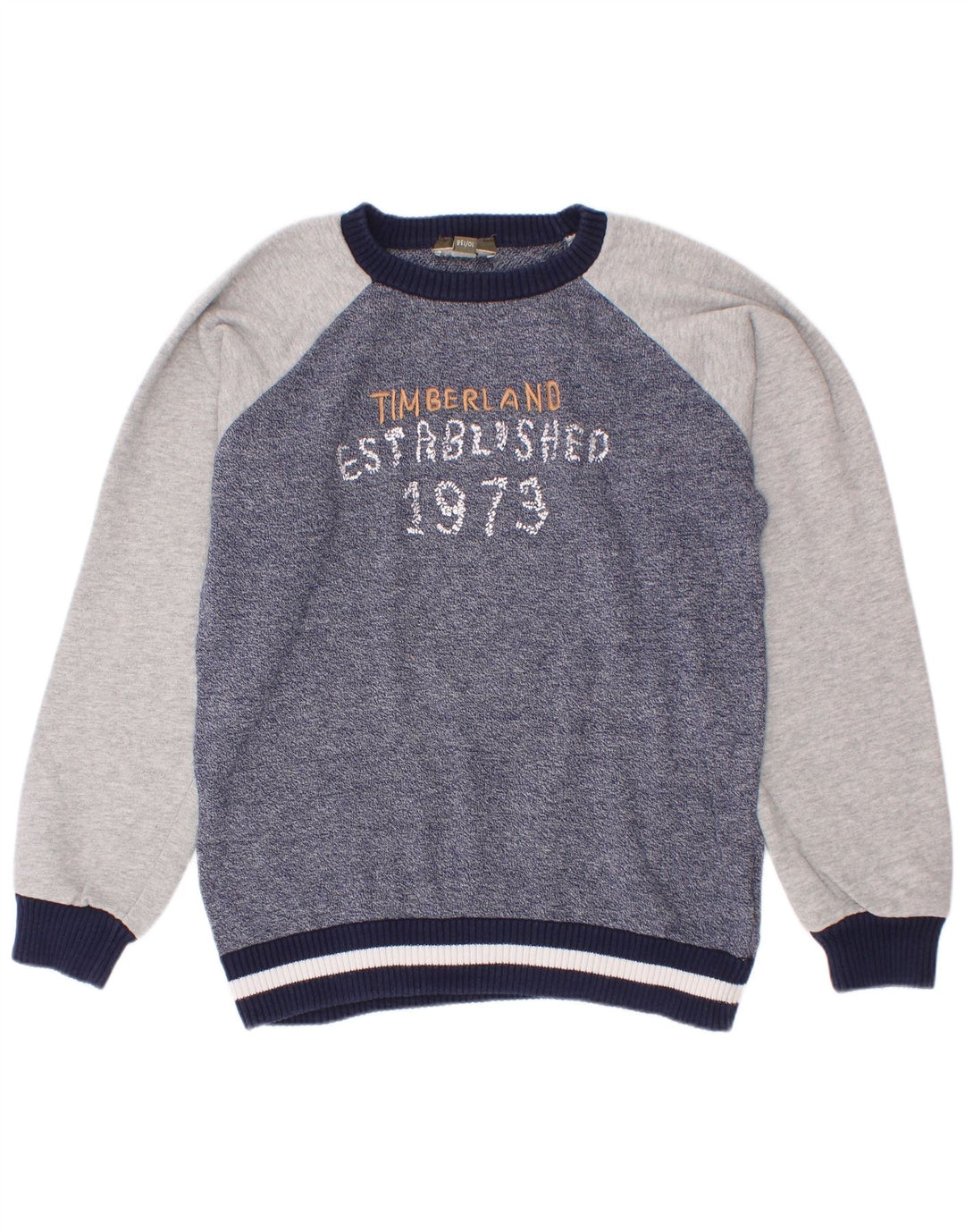Timberland Jungen-Pullover mit Rundhalsausschnitt, 9–10 Jahre, blauer Farbblock