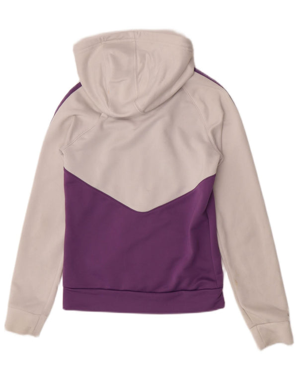 Adidas Damen Zip Hoodie Pullover UK 8 Small Lila Colourblock Polyester