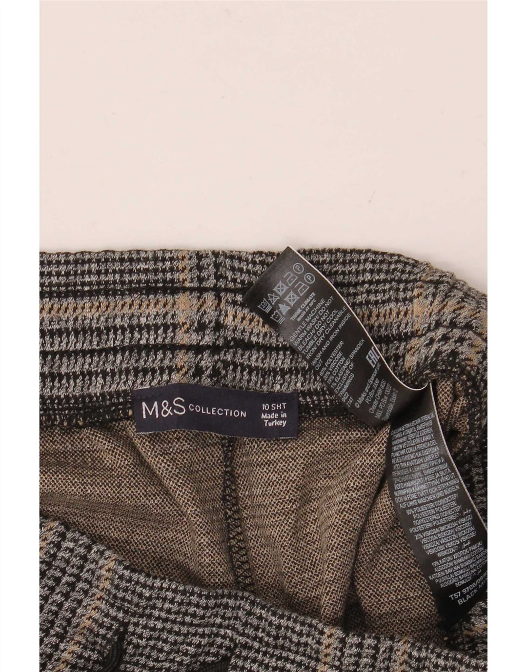 Marks & Spencer Damenhose UK 10 Small W30 L26 Grauer Hahnentritt