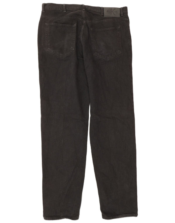 CALVIN KLEIN Damen Tapered Jeans W36 L34 Schwarze Baumwolle