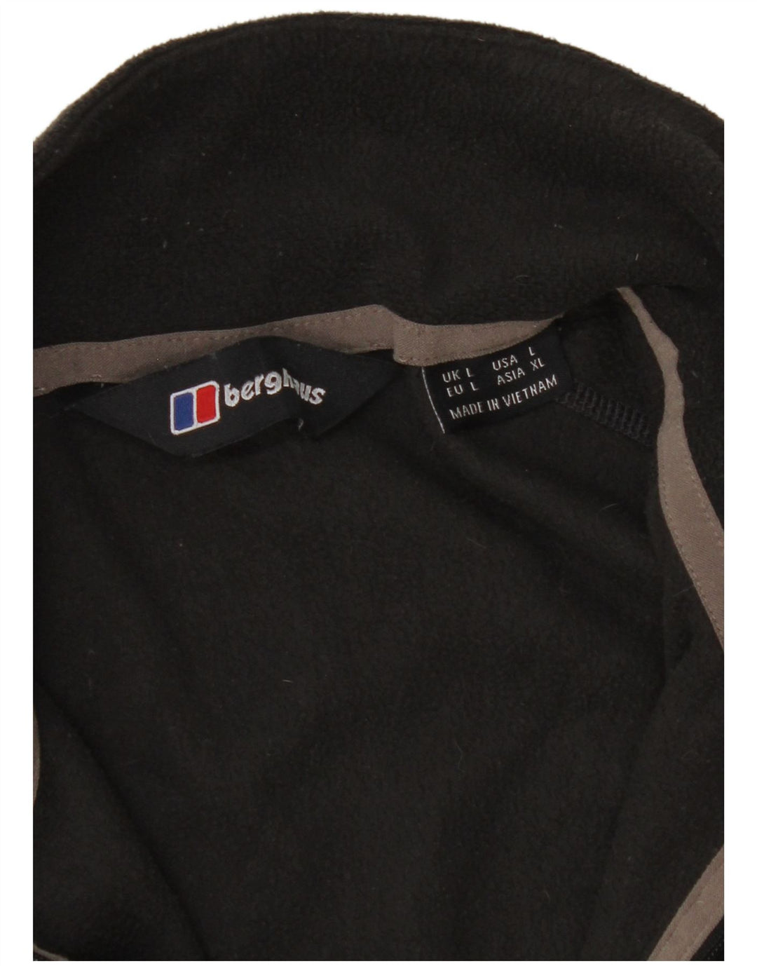 Berghaus Herren-Fleecepullover mit Reißverschluss am Hals, großes graues Polyester