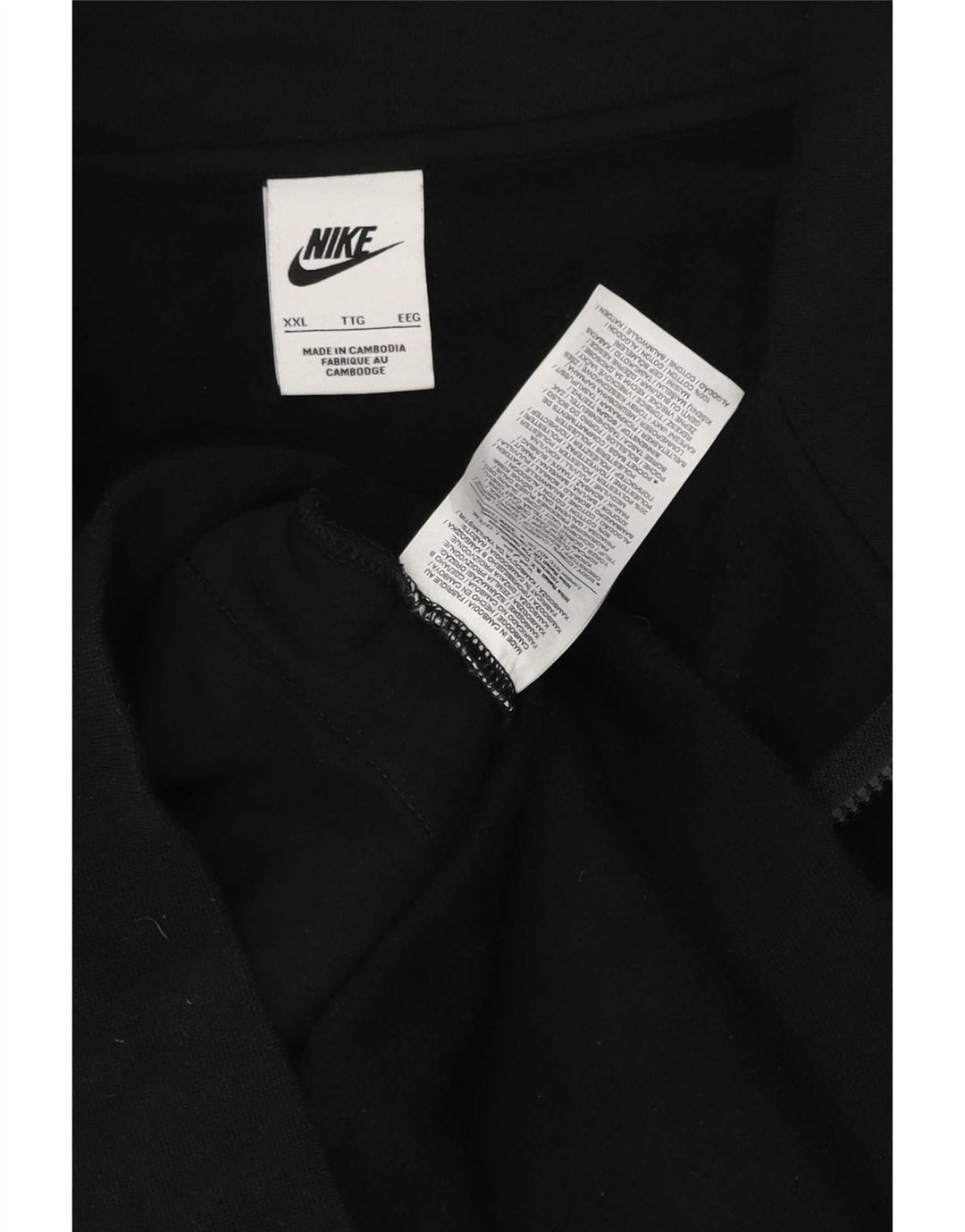 Nike Herren-Sweatshirt mit Reißverschluss, 2XL, schwarze Baumwolle