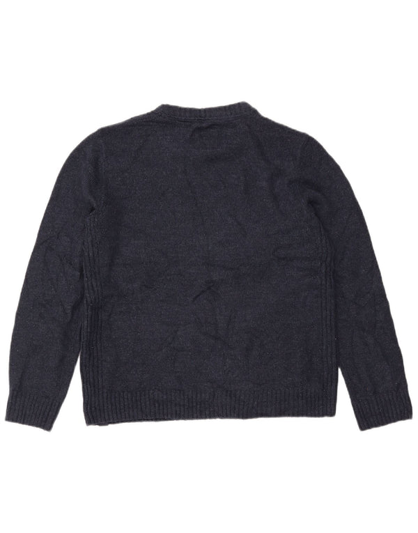 FAT FACE Damen-Pullover, übergroß, Rundhalsausschnitt, Gr. 10, Marineblau