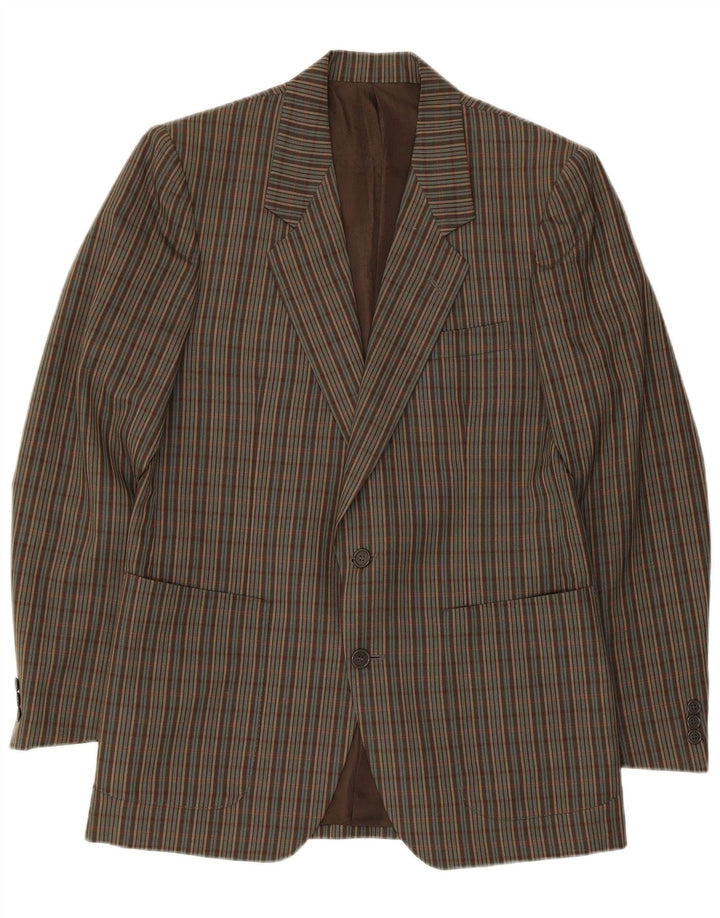 Pierre Cardin Herren-Blazer mit 2 Knöpfen, UK 38, mittelbraun kariert