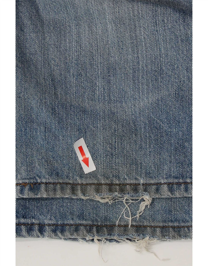 Marks & Spencer Herren Distressed Regular Straight Jeans W36 L31 Blaue Baumwolle
