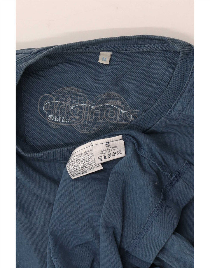 Fat Face Herren-T-Shirt aus mittelblauer Baumwolle