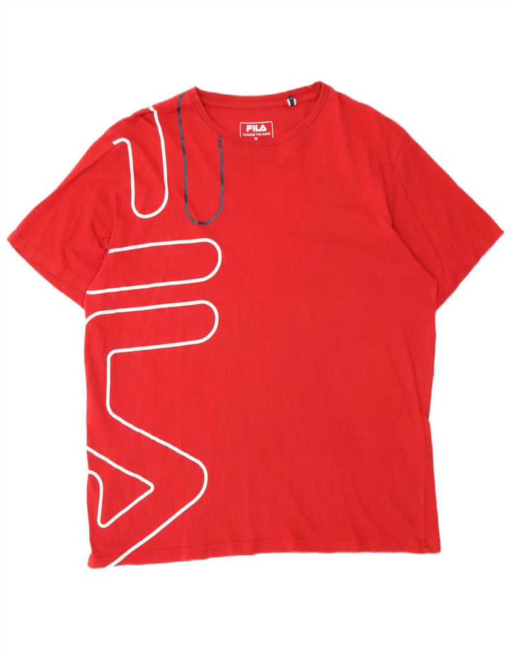 FILA Mens Graphic T-Shirt Top Medium Red Cotton