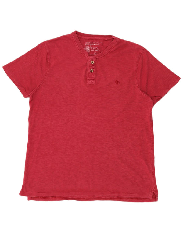 Fat Face Herren T-Shirt Top Large Rot Baumwolle