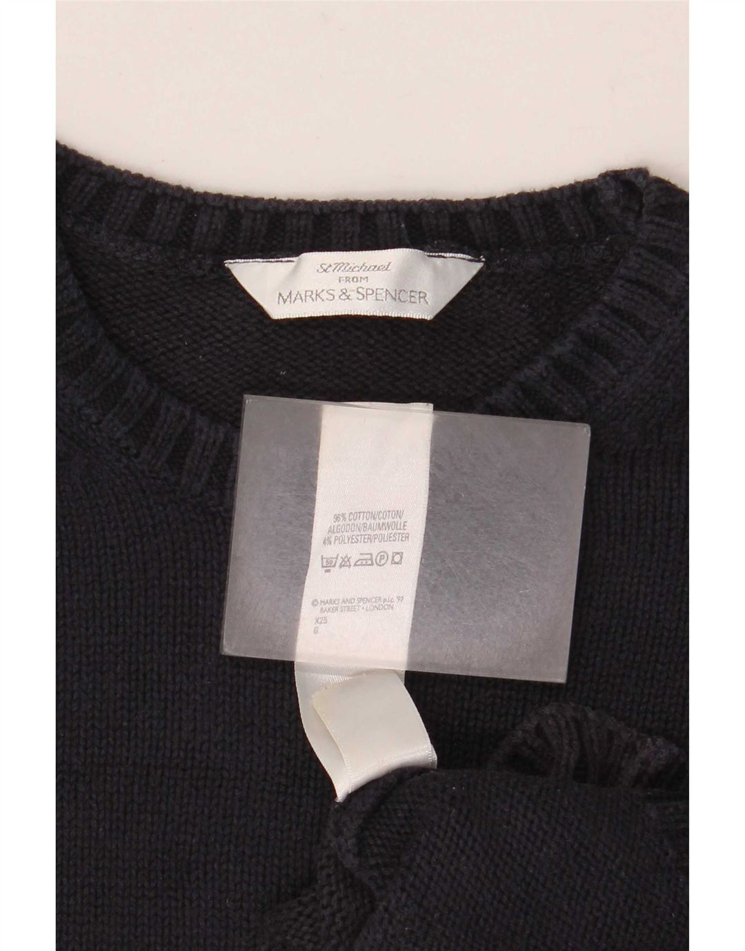 Marks & Spencer Damen-Pullover mit Rundhalsausschnitt, Gr. 10, Marineblau