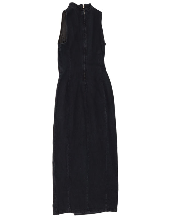 Zara Damen Ärmelloses Maxi-Jeanskleid UK 6 XS Marineblau