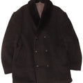 Vintage Herren Zweireihiger Mantel UK 40 Large Grau