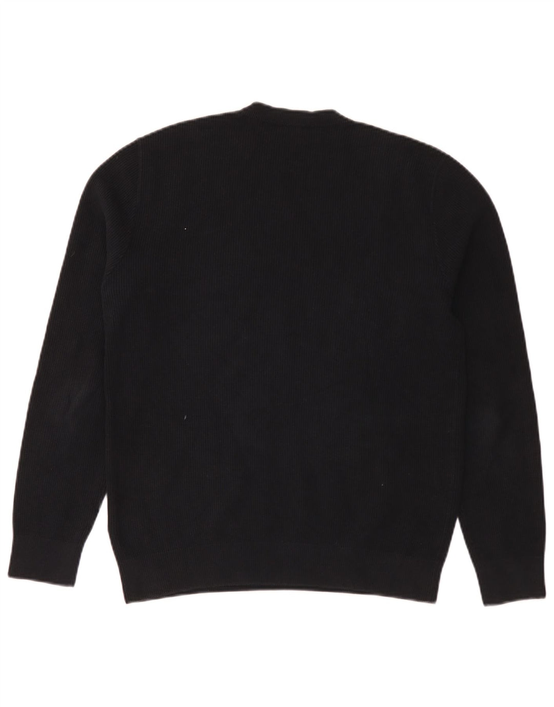 Cos Herren-Pullover mit Rundhalsausschnitt, Größe S, schwarze Baumwolle