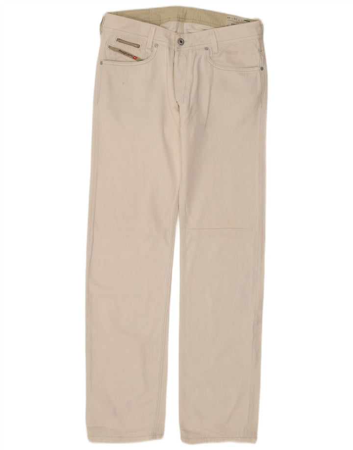 Diesel Herren Onijo Straight Jeans W29 L34 Weiße Baumwolle