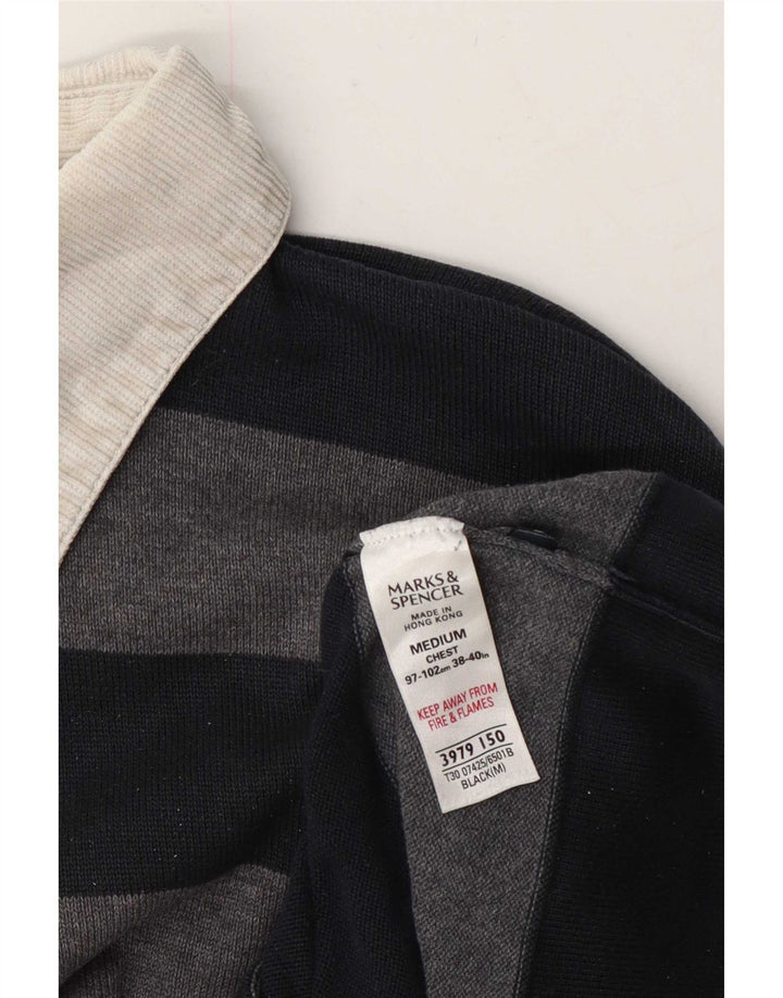 Marks & Spencer Herren Blue Harbour Polo Neck Pullover Pullover Mittelschwarz