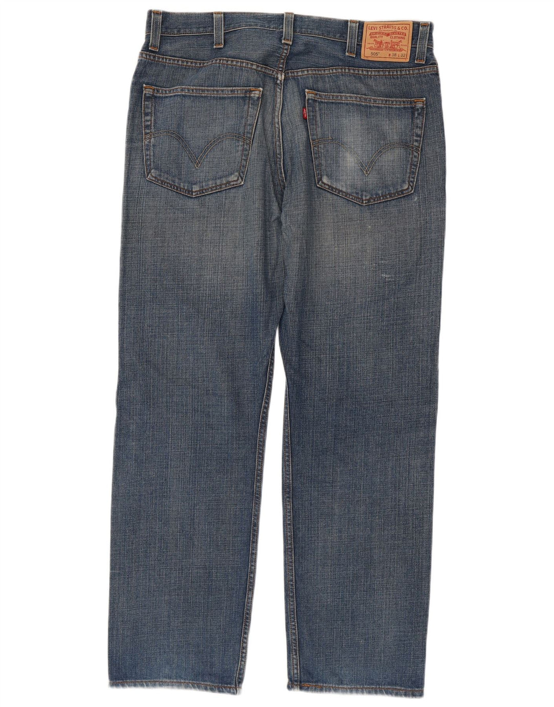 Levi's Herren 505 Regular Fit Straight Jeans W38 L32 Blaue Baumwolle
