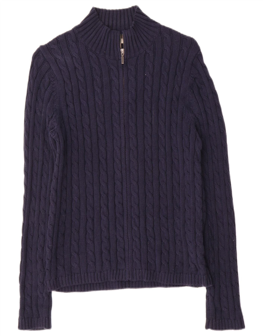 L.L.Bean Damen-Cardigan-Pullover UK 14 Mittelmarineblaue Baumwolle