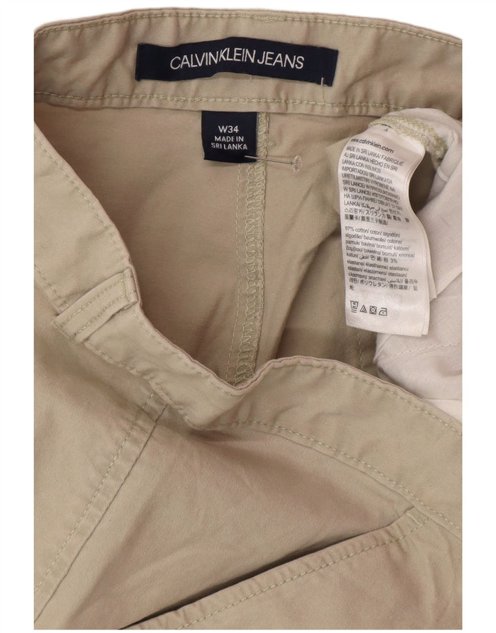 Calvin Klein Herren Chinoshorts W34 Large Beige Baumwolle