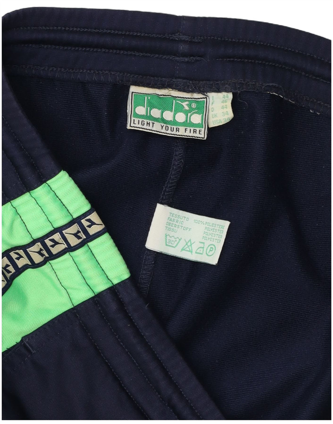 Diadora Herren-Sportshorts mit Grafik, groß, marineblaues Farbblock-Polyester