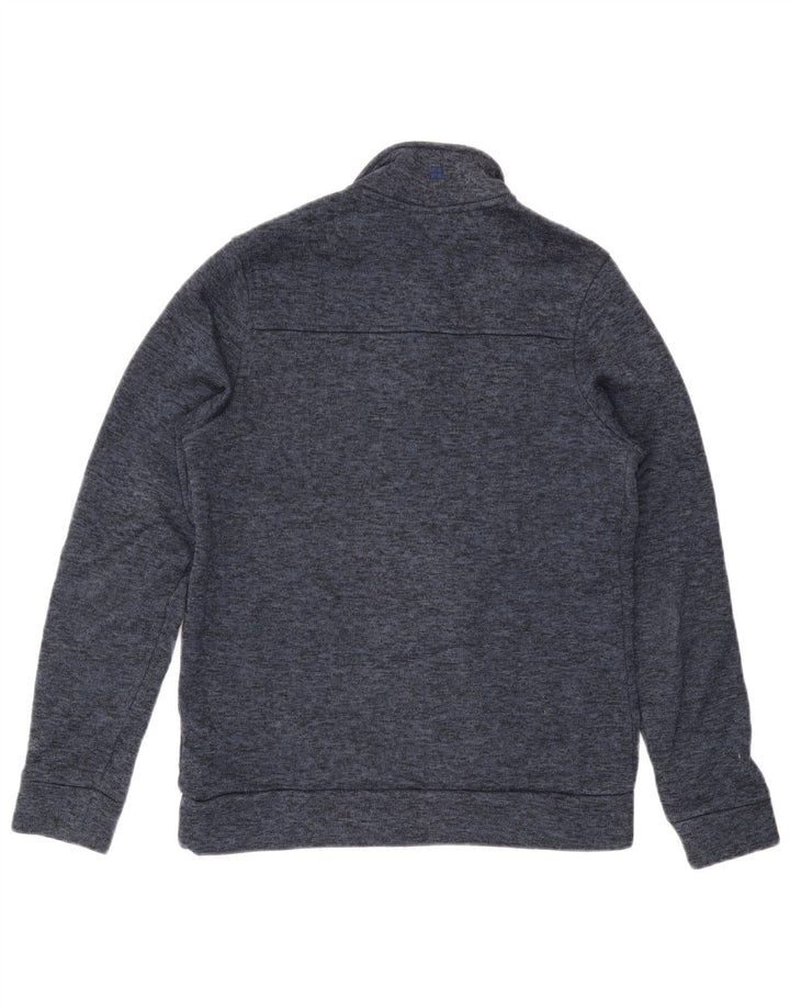 Mountain Warehouse Herren-Sweatshirt mit Reißverschluss am Kragen, Größe S, Marineblau meliert