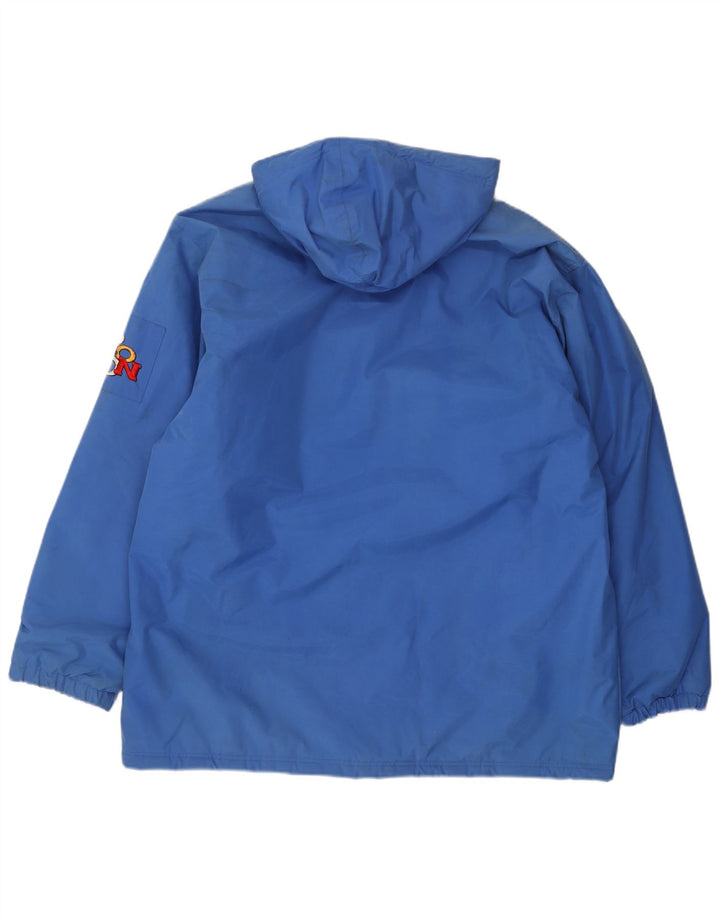 Reebok Herren-Windjacke mit Kapuze, lockere Passform, UK 38, Mittelblau, Polyamid