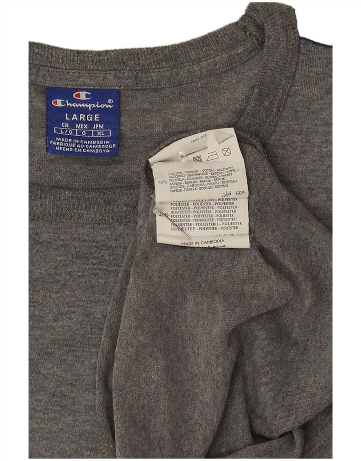 Champion Herren-T-Shirt mit Grafik, groß, Grau, Colourblock-Baumwolle