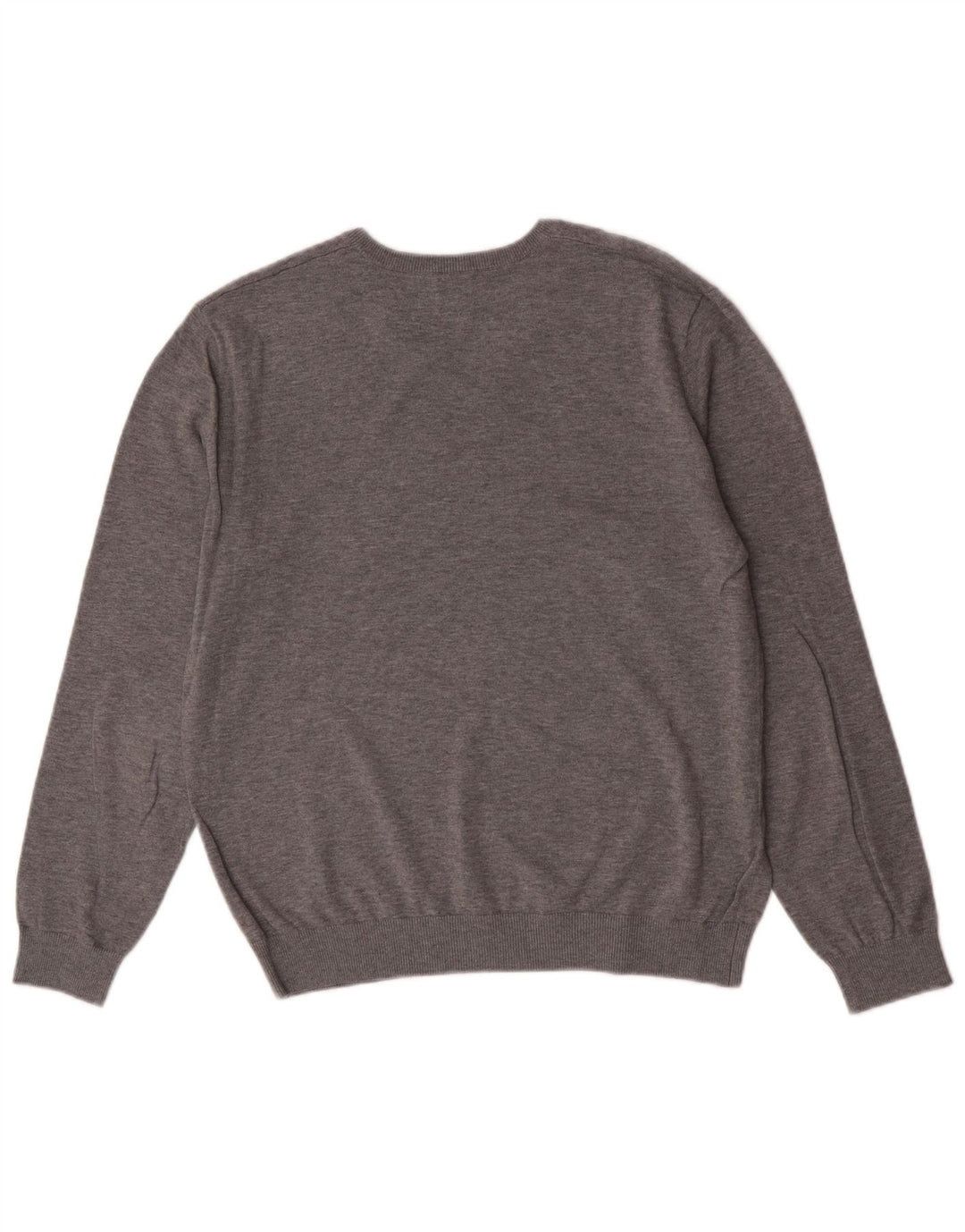 Boggi Herren-Pullover „Milano“ mit V-Ausschnitt aus mittelgrau gesprenkelter Baumwolle